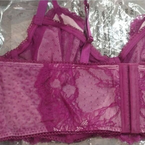 Torrid Plum Caspia Dot Lace Longline Underwire Bra Plussize 1X NWT - Picture 5 of 8